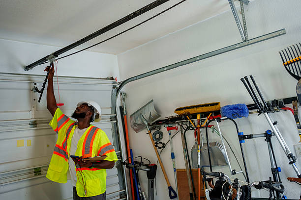 Professional Garage Door Roller Replacement technician working in La Joya, TX